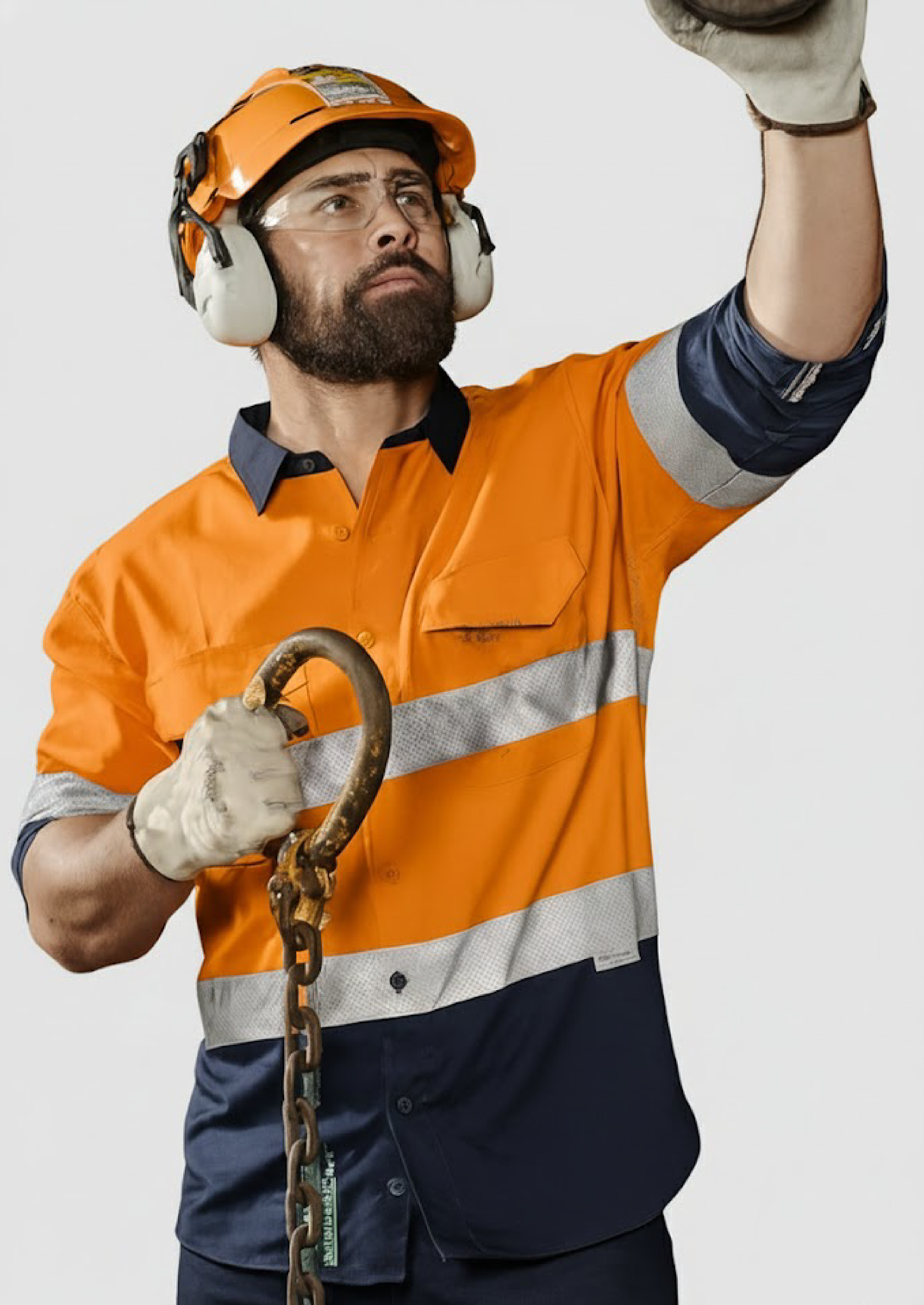 ZW129 - Hi Vis SYZMIK Mens Rugged 100% Cotton, Taped Spliced Shirt